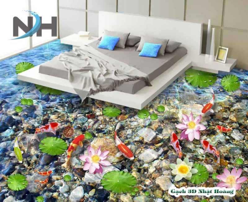 Gạch lát nền 3D hồ cá