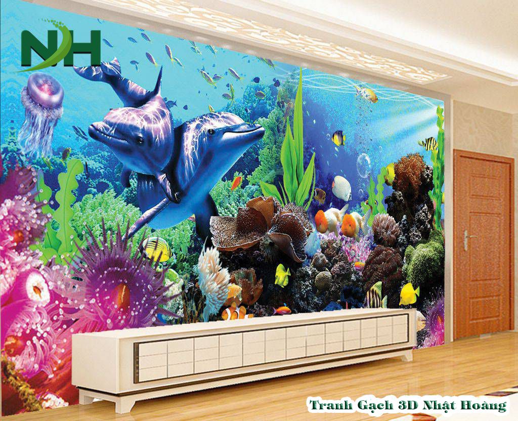 Tranh gạch 3D ốp tường  đại dương