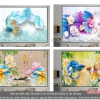04 mẫu tranh gạch 3d cá chép MSX07