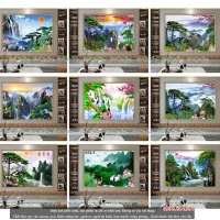 4 Gạch 5D mẫu chim Công
