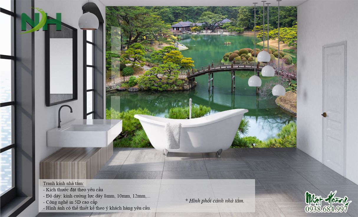 Catalogue 12 mẫu tranh phong cảnh ốp nhà tắm V12 - GẠCH 3D NHẬT HOÀNG