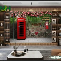 Tranh 3D hoa hồng ốp tường  TH01