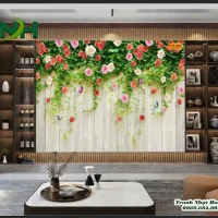 Tranh 3D hoa hồng ốp tường TH09