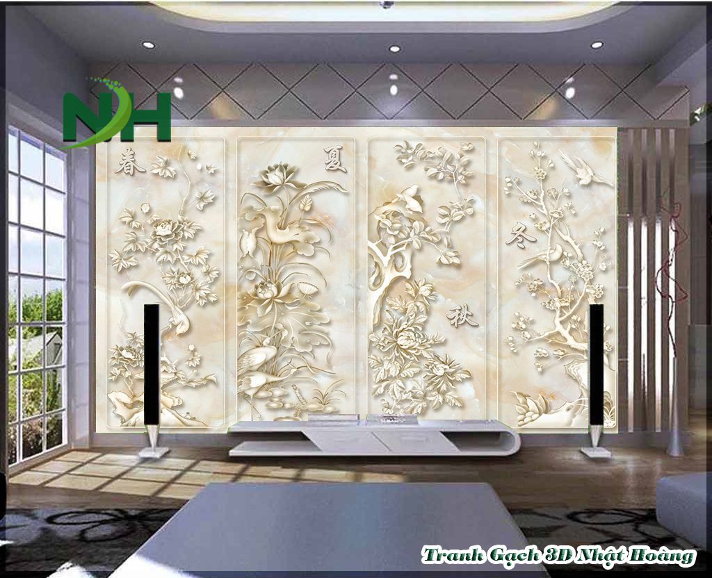 Gạch tranh 5D Tứ Quý