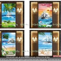 Catalog 04 mẫu tranh kính 5D Thuyền buồm V8