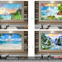 Catalog 04 mẫu tranh kính 5D thuyền biển V4