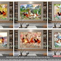 Top 06 mẫu tranh Bát Mã Truy Phong khổ ngang V2