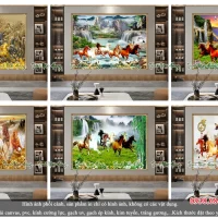 Catalog15 mẫu tranh con Ngựa đẹp khổ ngang V4