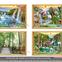 Top 10 mẫu tranh đá 5D cửa sổ thác nước V5