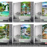 Catalog 06 mẫu tranh kính 5D biển phòng tắm V2