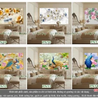 Top 06 mẫu tranh gạch chim Công phòng ngủ V6
