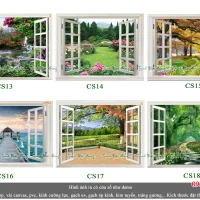 Top 06 mẫu tranh gạch ốp tường 5D cửa sổ V12