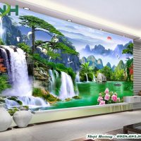 Tranh gạch 5D dán tường sơn thuỷ