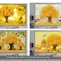 04 mẫu tranh kim tiền ốp phòng ăn 3DNH324