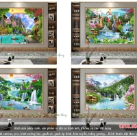 Tranh gạch ốp tường phòng khách TD3D222