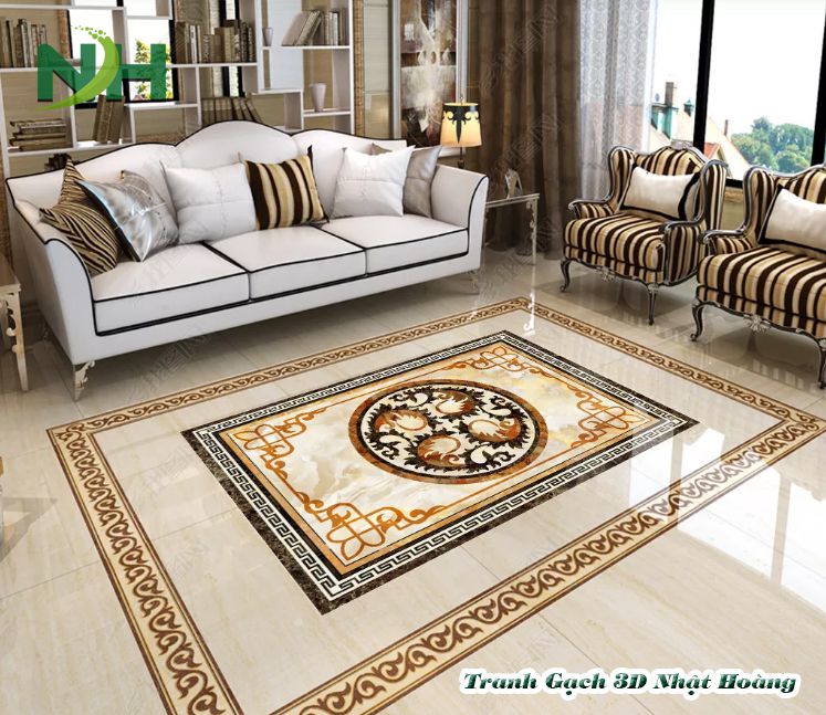 Tranh gạch thảm phòng khách mẫu HST126 - GẠCH 3D NHẬT HOÀNG