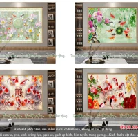 Tranh gạch Cửu ngư quần hội SN190