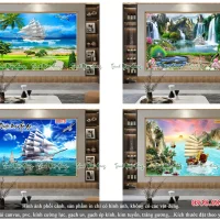 Catalog 10 mẫu tranh gạch 5D thuyền biển V3