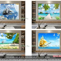 Catalog 10 mẫu tranh gạch 5D thuyền biển V1