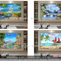 Catalog 04 mẫu tranh gạch kính Thuyền biển V6