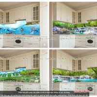 Top 11 mẫu tranh kính ốp bếp đồi hoa V2